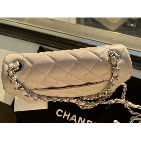 Chanel 21 Rectangular Mini Classic Flap, Light Purple Pink, Mauve Puce RARE - Picture 12 of 16